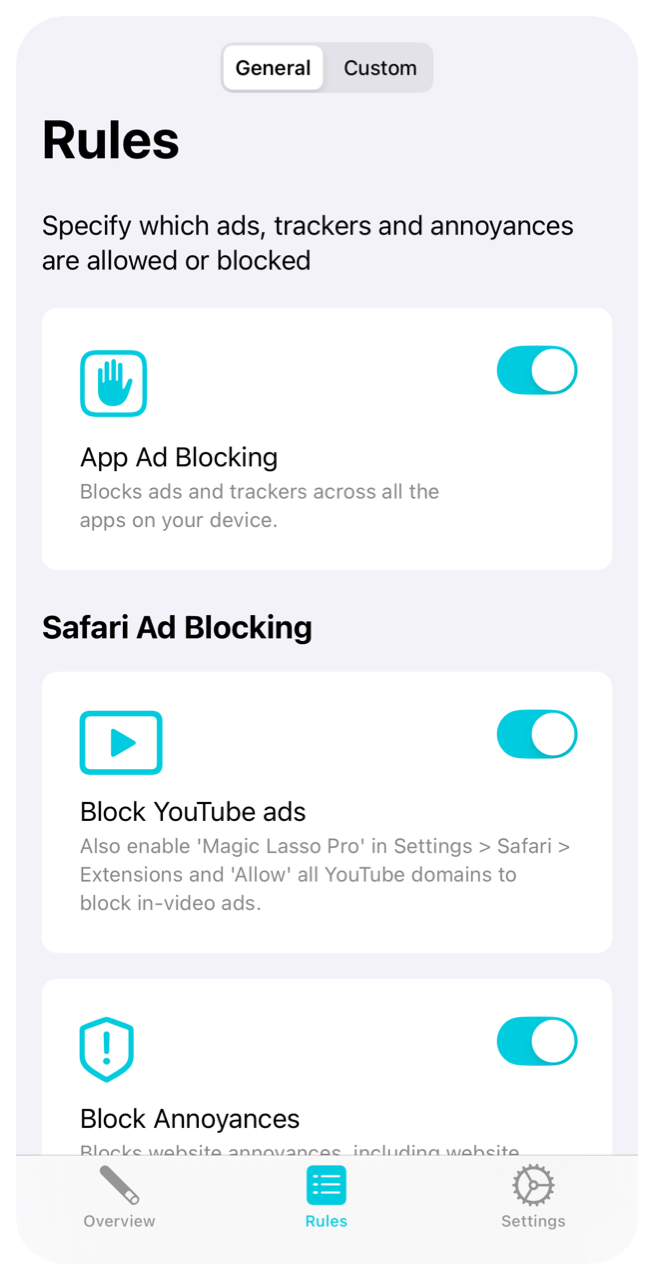 Magic Lasso Adblock Rules screenshot